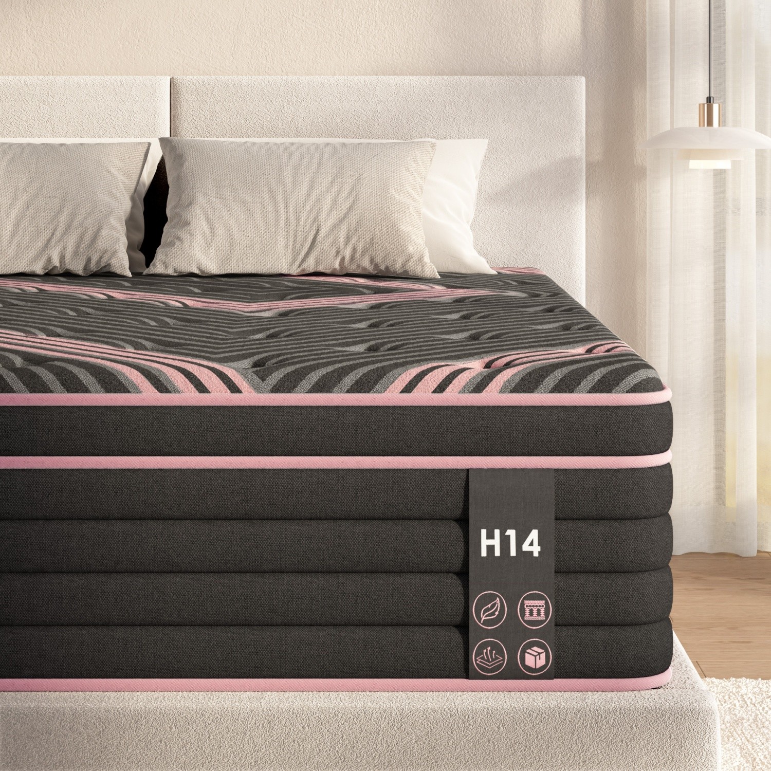 Twin/Queen/King Size 12in Hybrid Mattress Memory Foam Pocket Springs CertiPUR-US