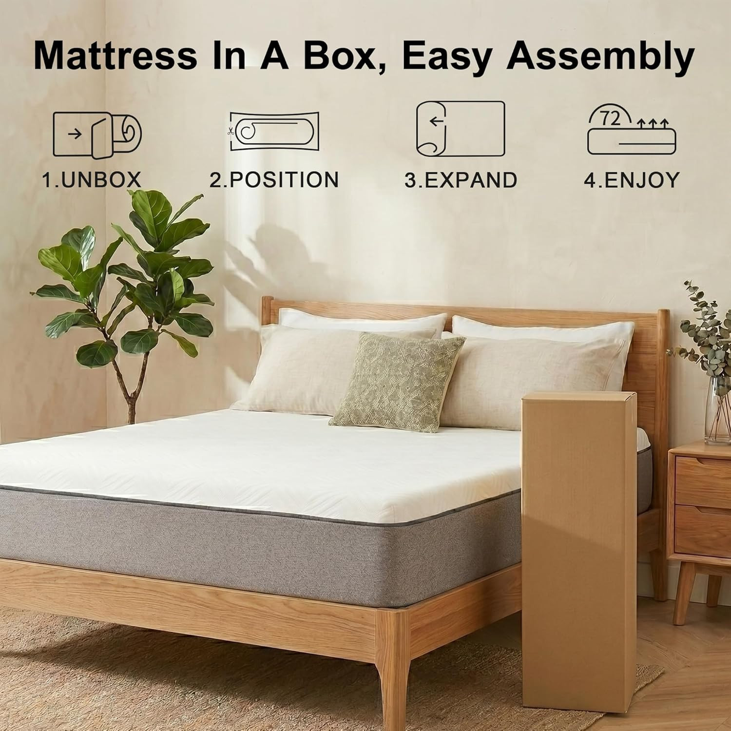 8-Inch Full Memory Foam Mattress with Washable Cover – Soft & Comfortable