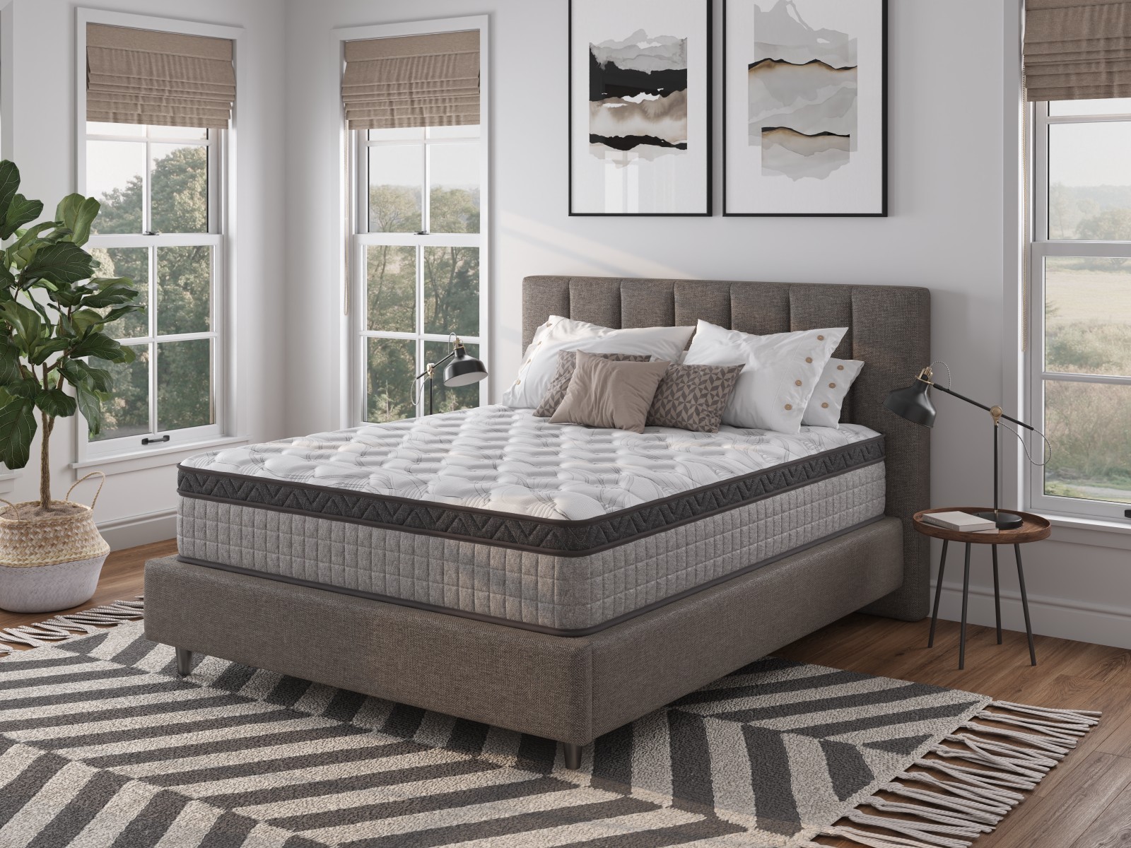 12″ Queen Diamond Innerspring Hybrid and Cooling Gel Memory Foam Mattress