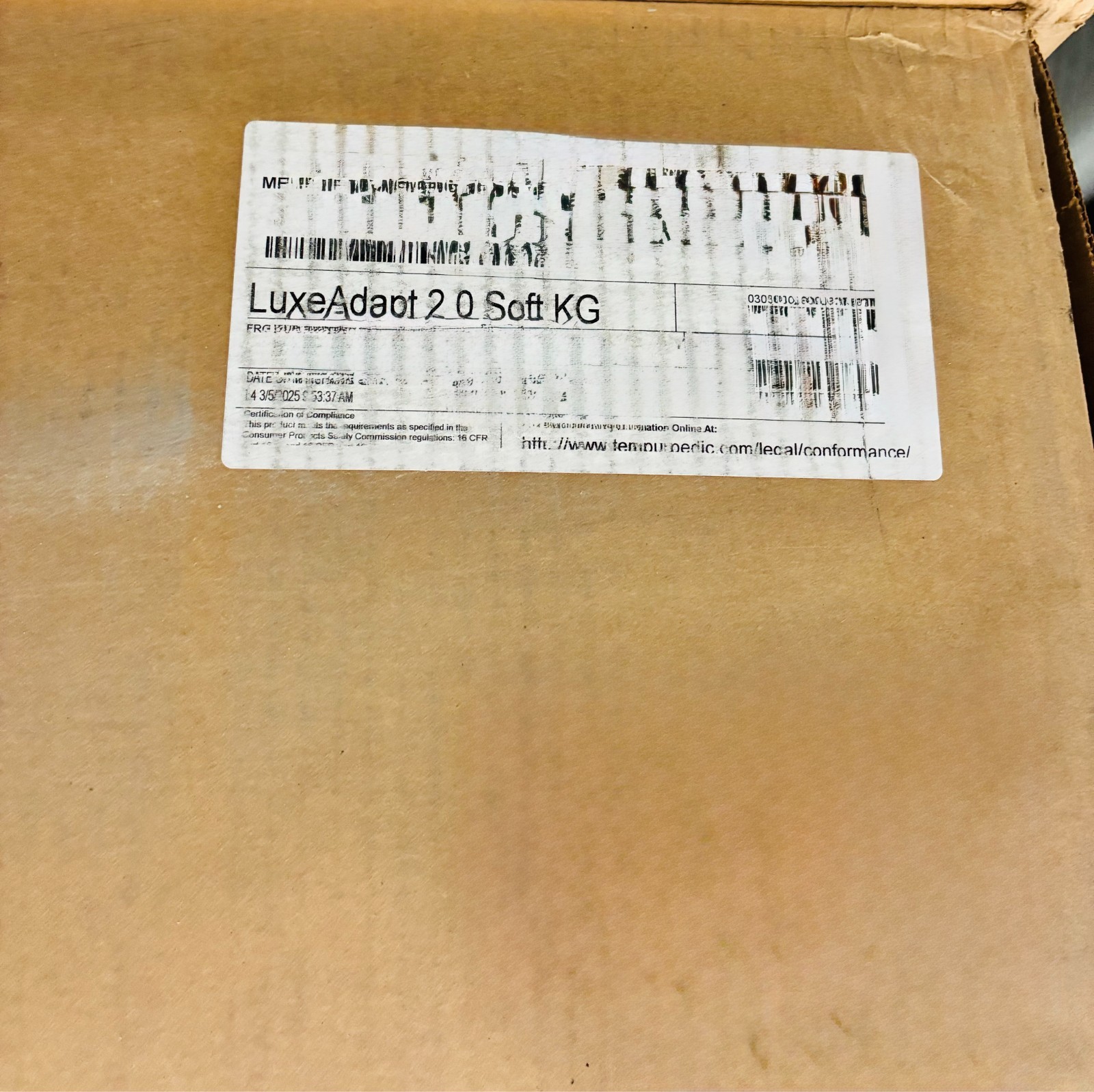 TEMPURPEDIC LUXEADAPT 2.0 SOFT – KING MATTRESS – BRAND NEW, UNOPENED BOX