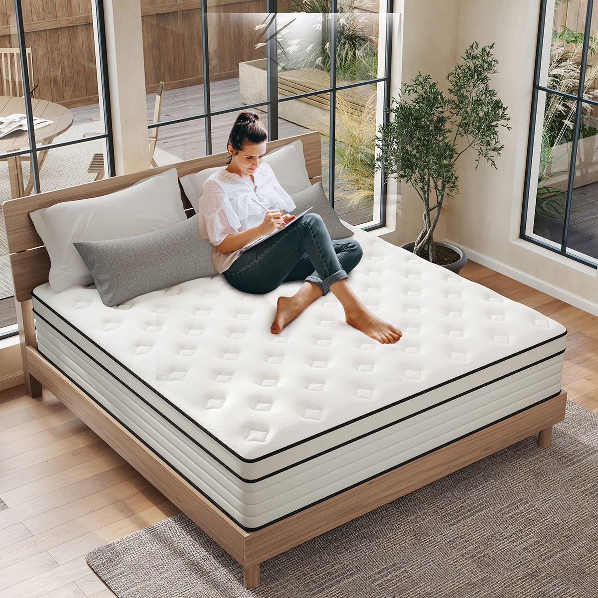 12/14 Inch Gel Memory Foam Pocket Spring Mattress Twin Full Queen King In A Box