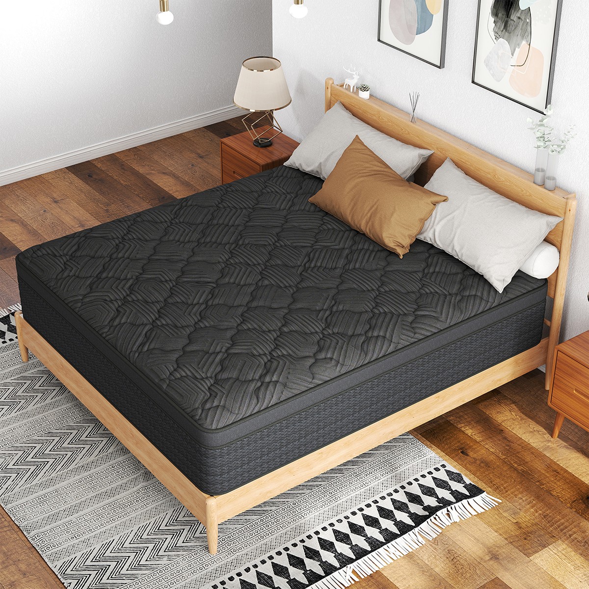 12″ 14″ Gel Memory Foam Hybrid Spring Mattress In a Box Twin Full Queen King