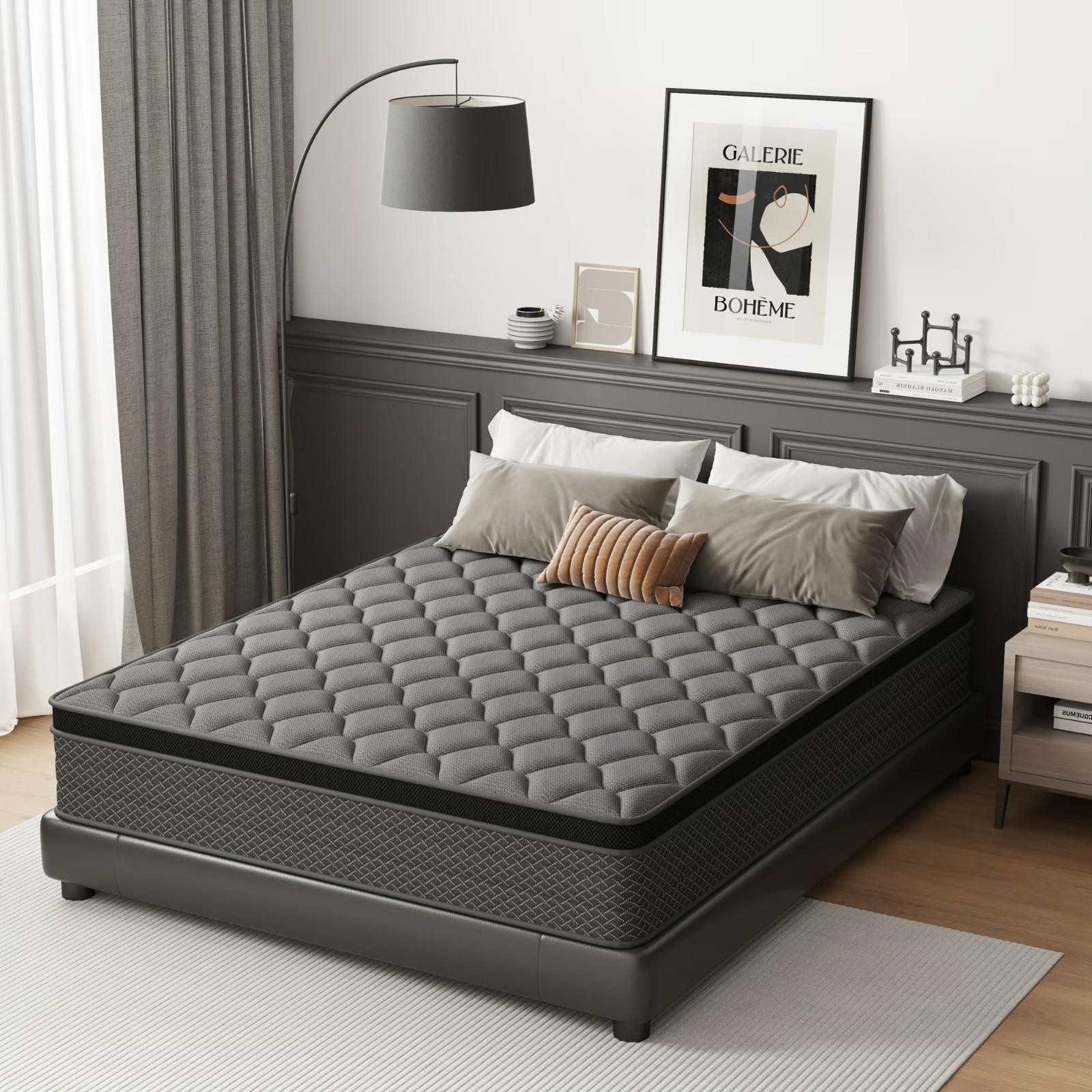 Brand New 14″ Gel Memory Foam Spring Hybrid Mattress Twin/Queen Bed In a Box