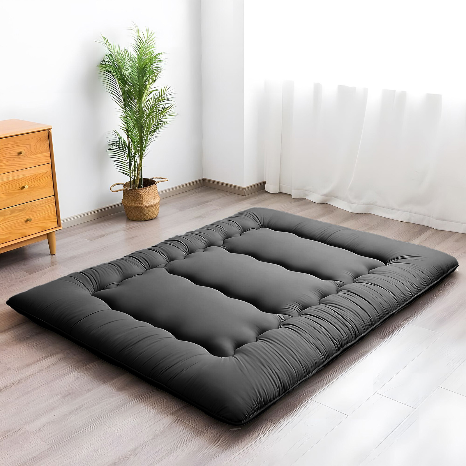 Japanese Futon Floor Mattress Thick Tatami Sleeping Pad Roll-Up Camping Mattress
