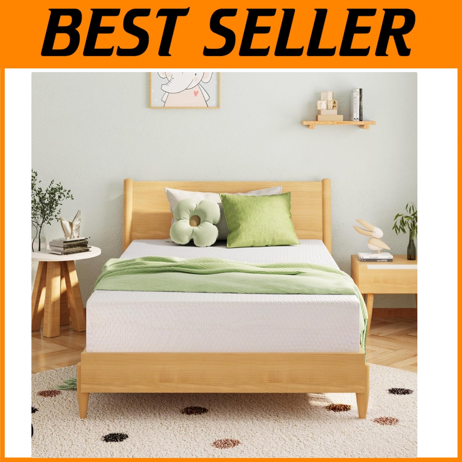 Twin Memory Foam Mattress, Cooling Gel, Medium Firm, 75×38