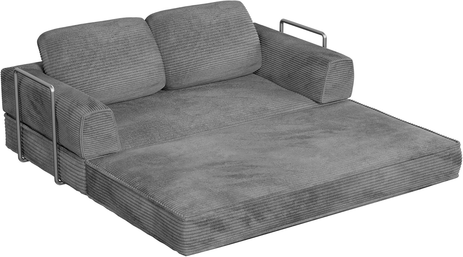 4-in-1 Convertible Sofa Bed, Oversized Bonel Couch with 4 Fre