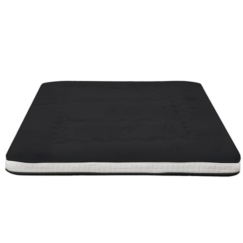 Dr.Futon Japanese Floor Futon Mattress Extra Thick Folding Roll Up Full Black