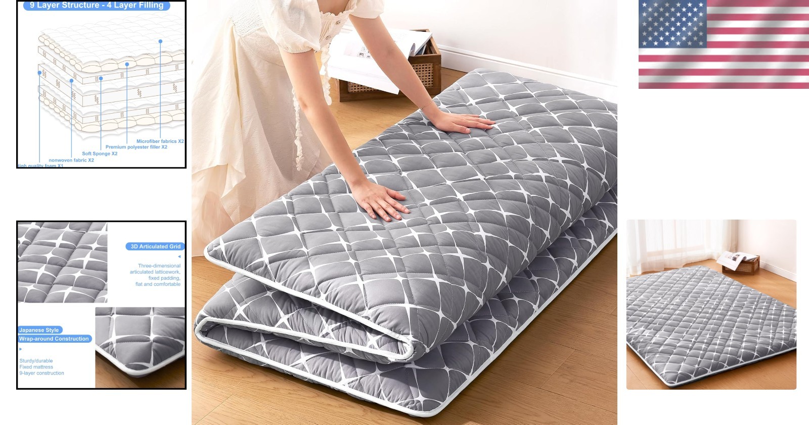 Comfort Upgraded Queen Futon Mattress – High Density Foam with Microfiber Cover