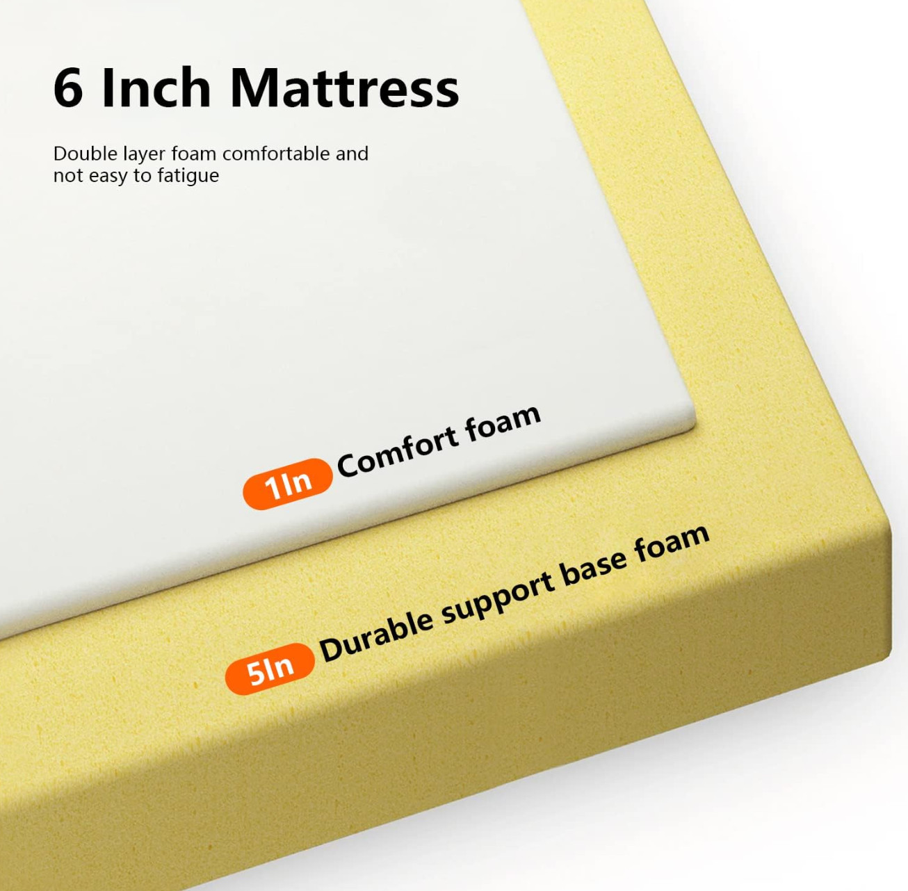 6 Inch Full Size Bunk Bed Memory Foam Mattress Medium Firm Colchon Full Cama NEW