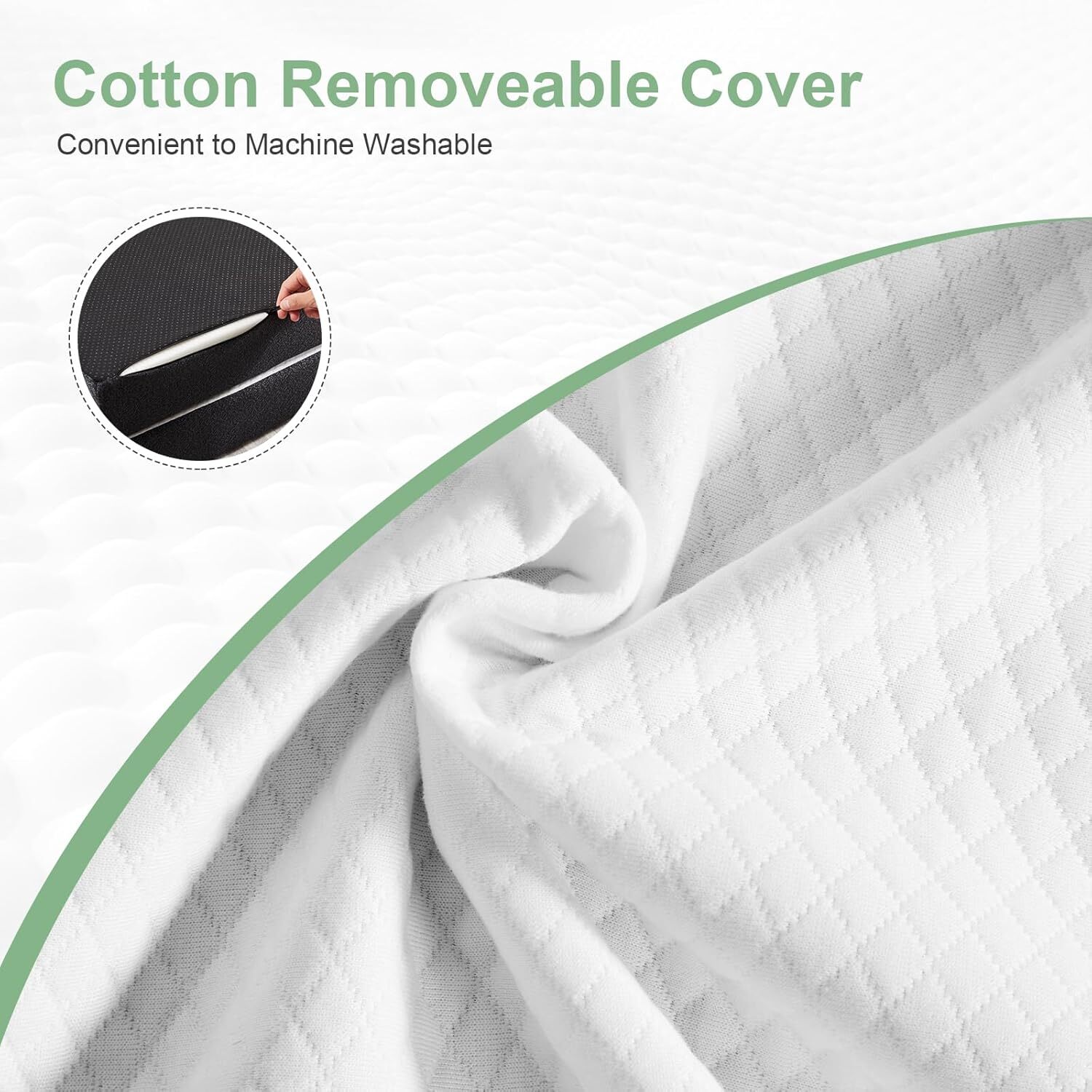 3inch Foldable Mattress Memory Foam Trifold Portable Mattress w/ Washable Cover