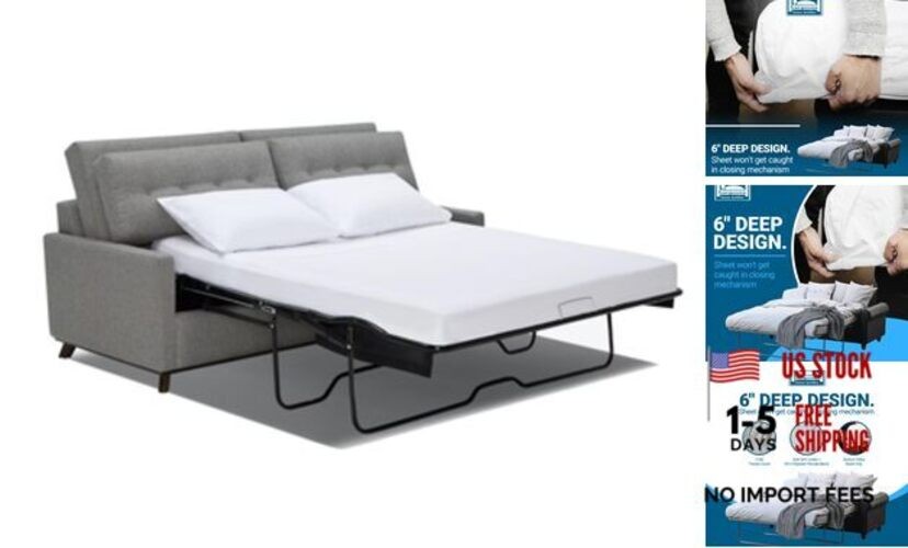 Sleeper Sofa Sheet, Trifold Mattress Size Sofa Bed Sheet 38″ x 72″ x White Twin