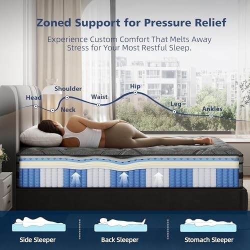 12 Inch Queen Mattress in a Box Hybrid Gel Memory Foam Pocket Spring Soft Plush