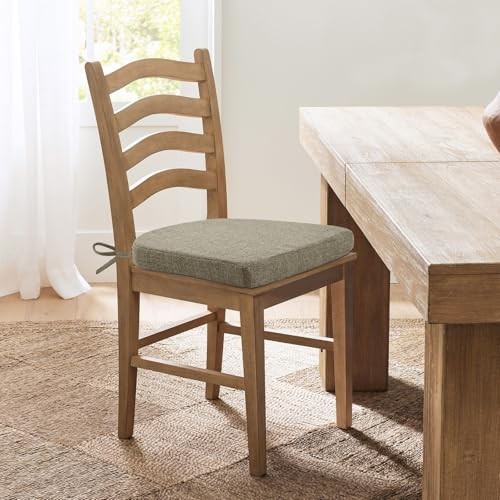 Chair Cushions for Dining Chairs, Non Slip Chair Pads with Ties Pack of 6 Khaki