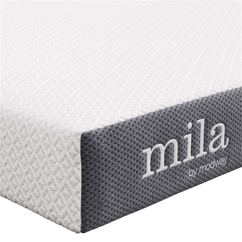 Modway Mila 6″ Modern Style Memory Foam Twin Mattress in White (Set of 2)