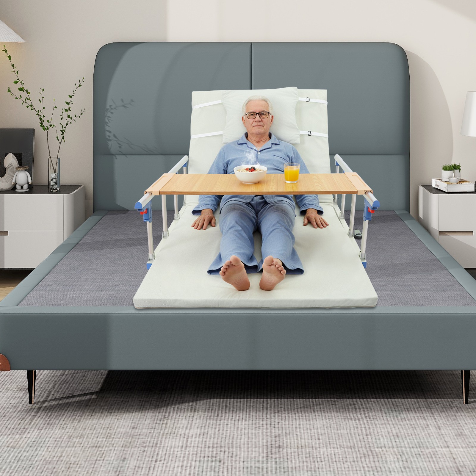 Electric Bed Lifting Backrest Steel/iron Flexible Support With Cervical Pillow