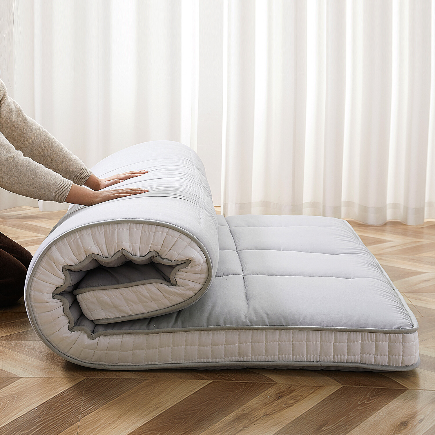 NAIZEA Twin Size Japanese Floor Tatami Mattress Futon Mattress Tatami Pad，Gray