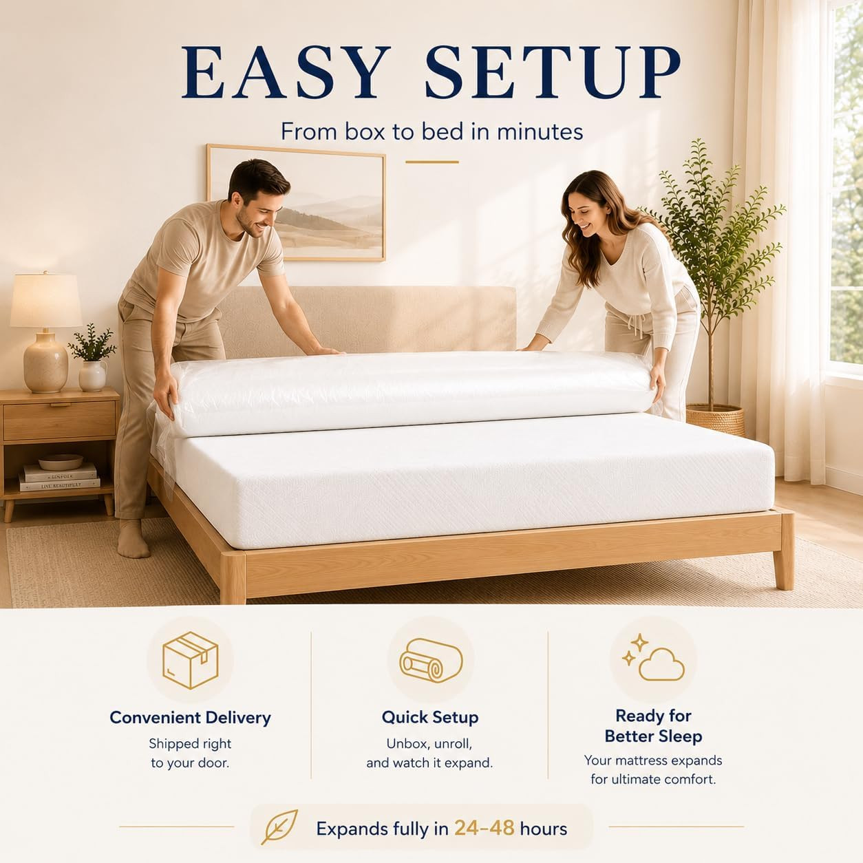 8″ Memory Foam Mattress with Cooling Gel – Medium Firm, CertiPUR-US Certified