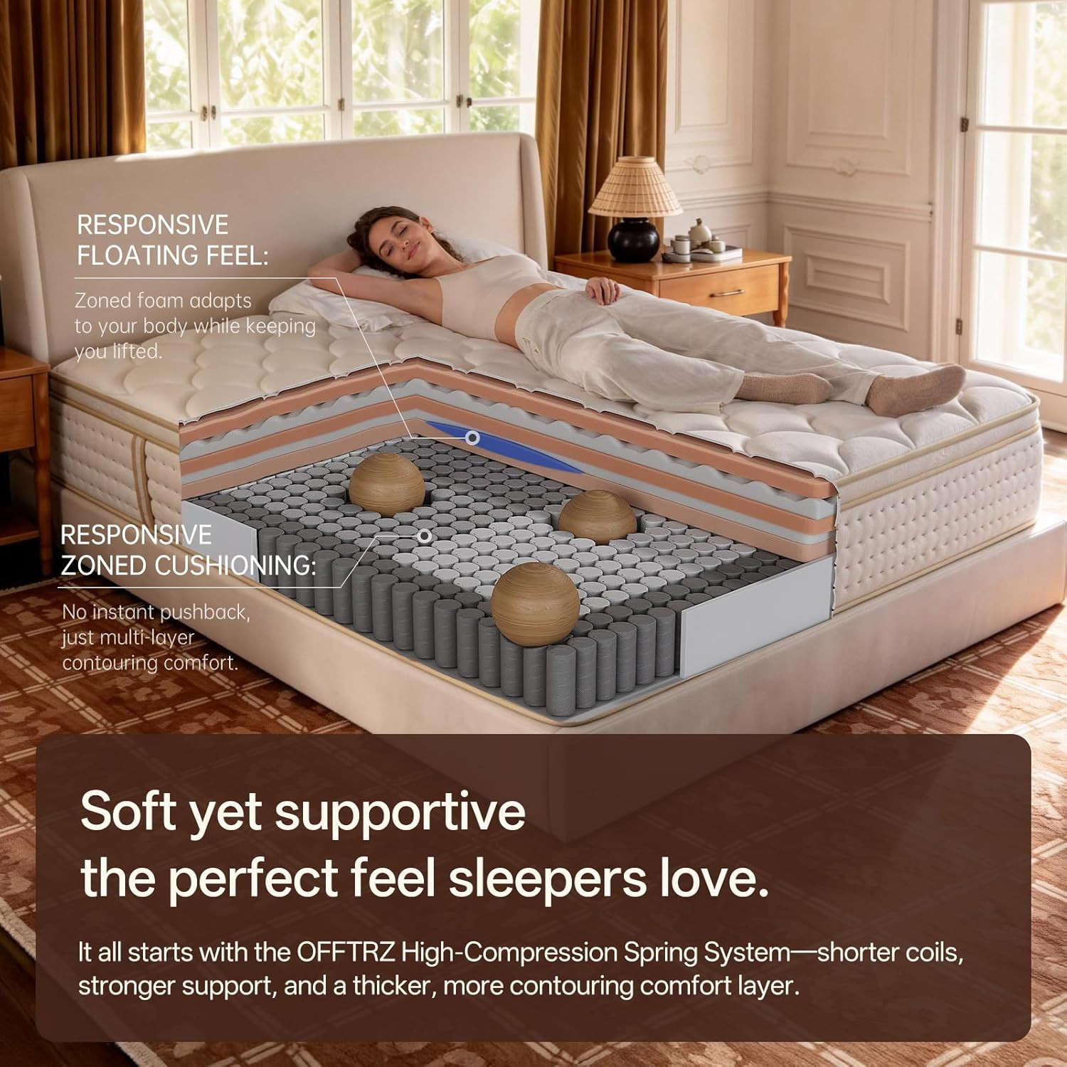 12″ King Size Hybrid Mattress – Medium-Firm Memory Foam for Ultimate Comfort