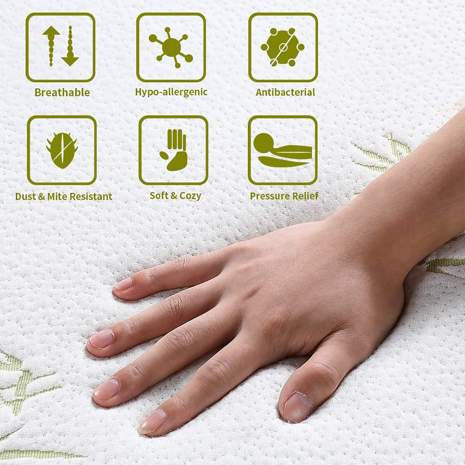 6″ Tri-Fold Matress Folding Mattress Memory Foam Plush Firmness Removable Cover