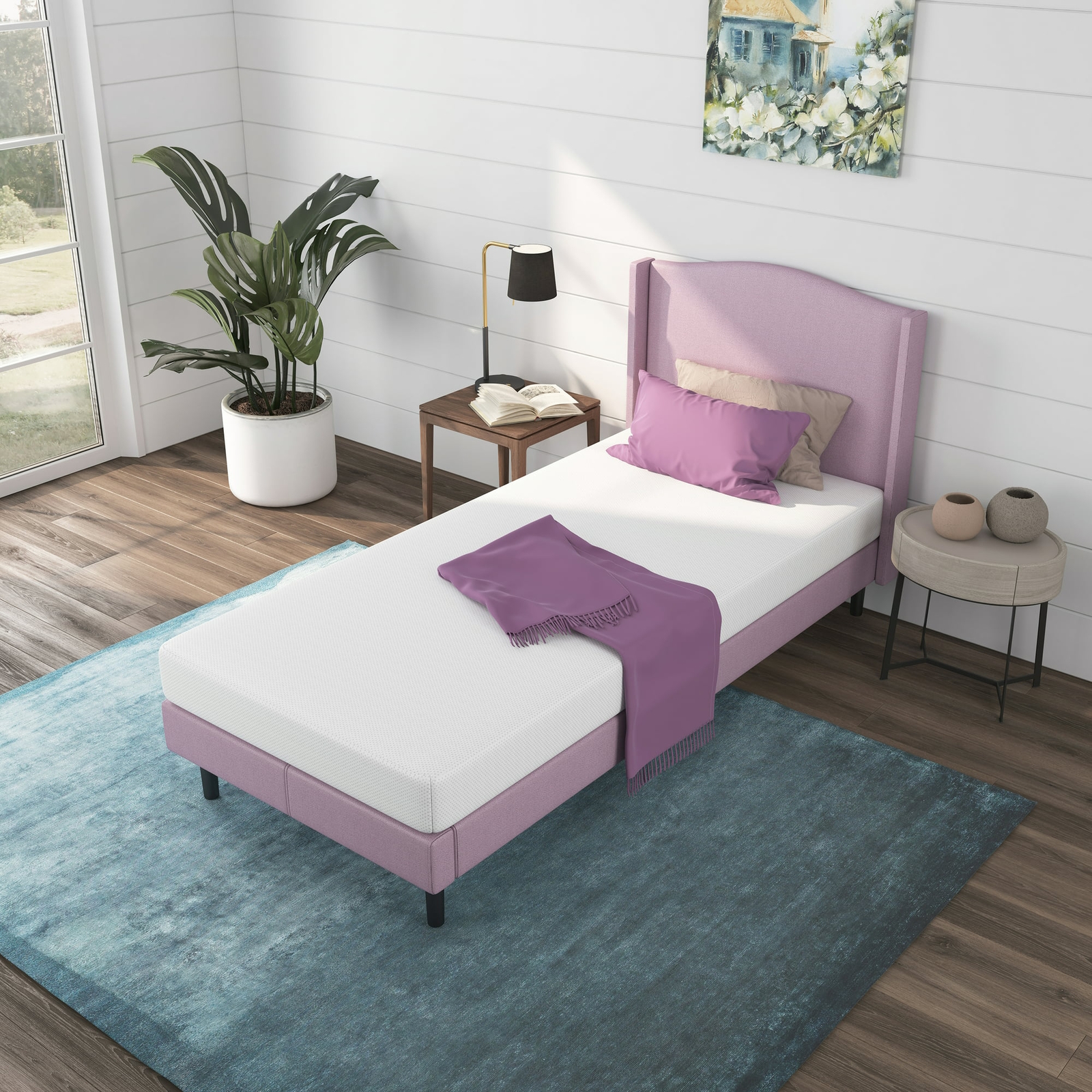 White Twin Memory Foam Mattress Bunk Bed Size 5″ 5 Inch Single Eggcrate Base