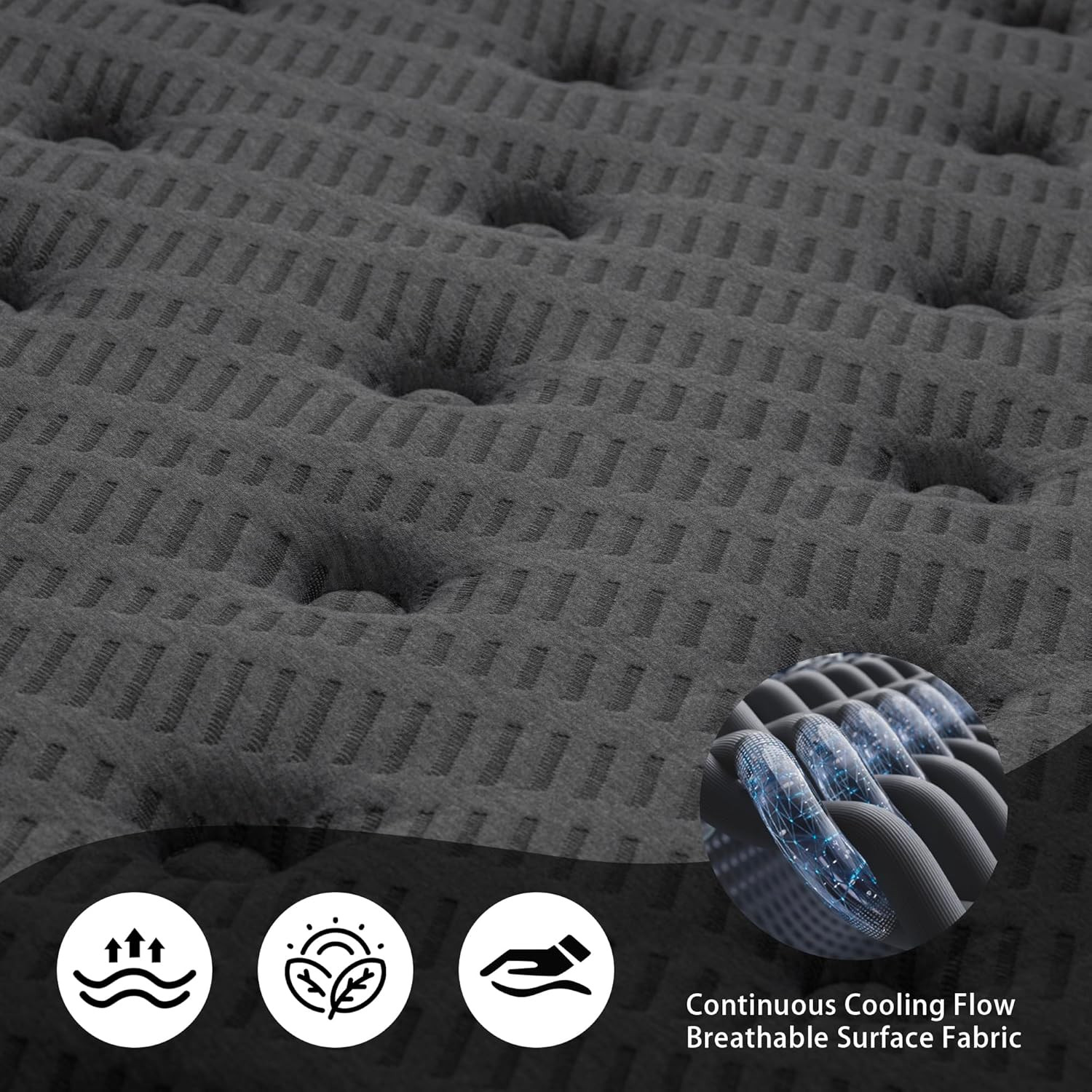 Inight Full Mattress, 12 Inch Medium Firm Hybrid, Nebulign Foam & Pocket Springs
