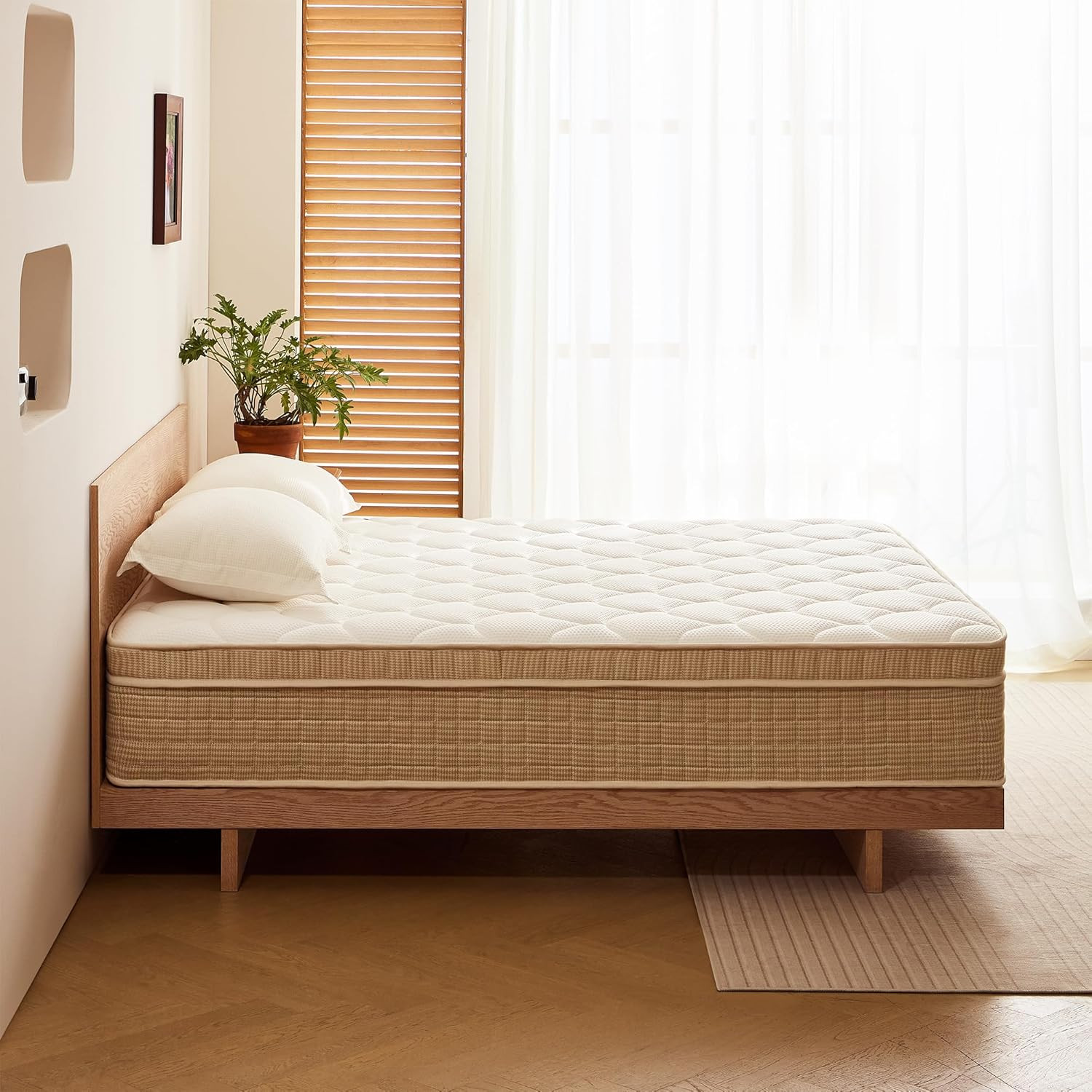 14 Inch Full XL Hybrid Mattress in a Box, Medium Firm with Cooling Gel Memory Fo