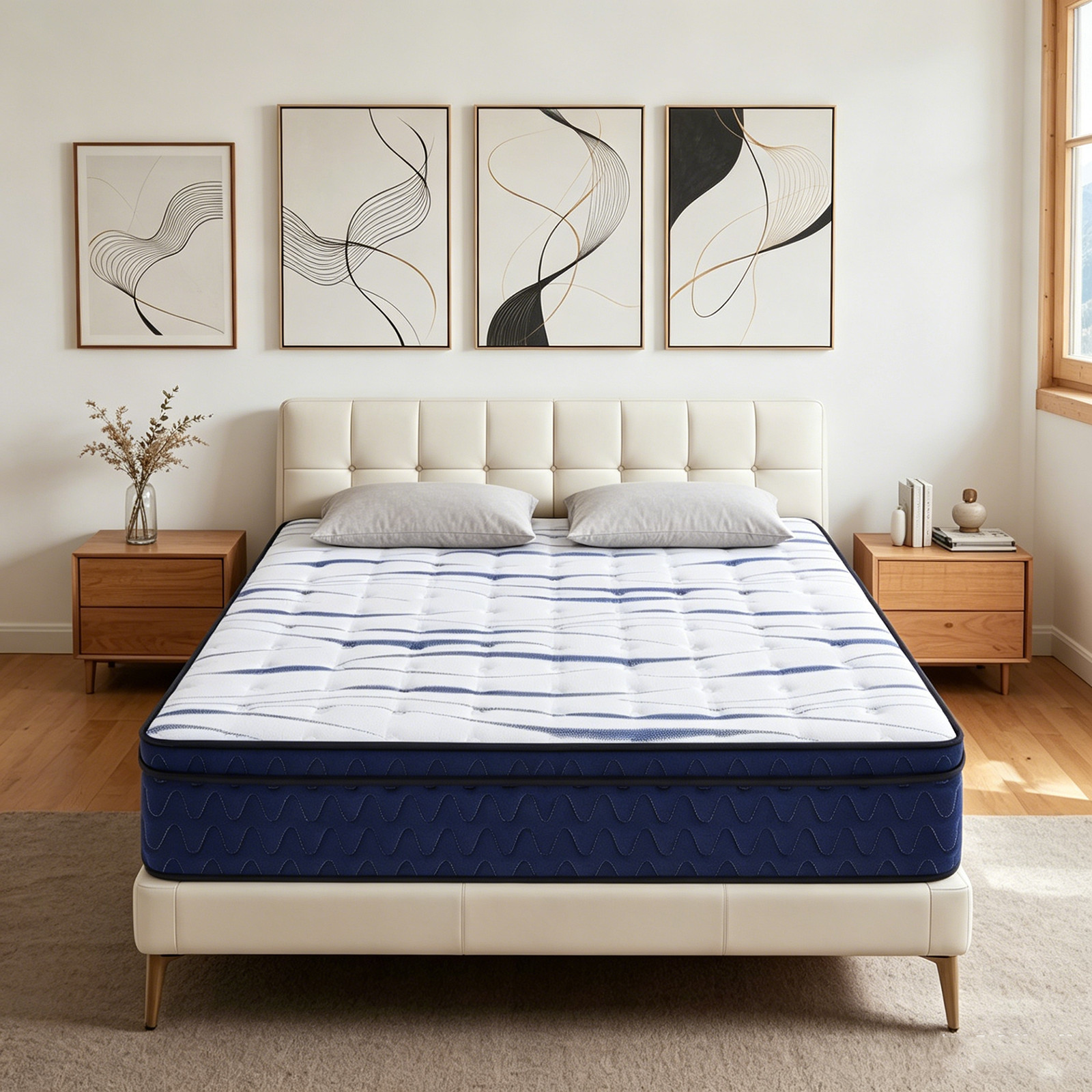 12 Inch Queen Size Hybrid Mattress in a Box – Gel Memory Foam & Pocket Springs