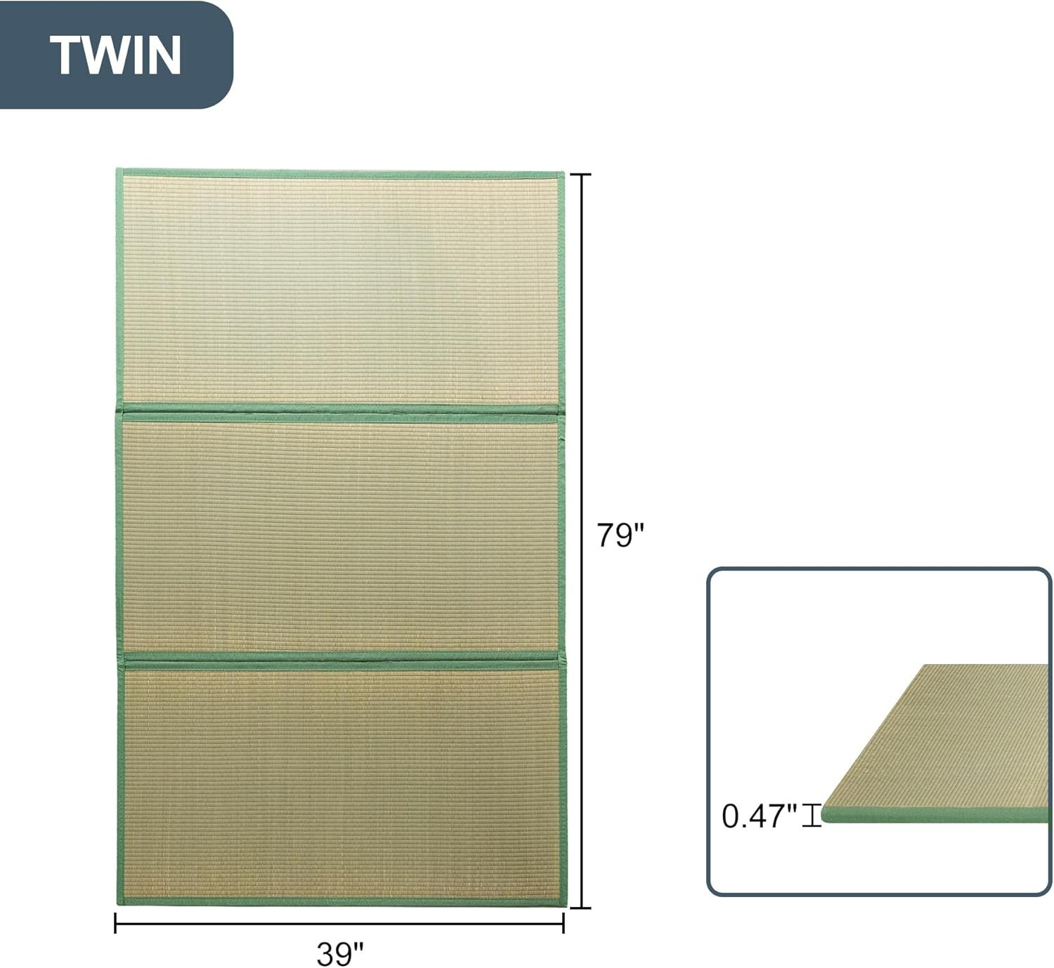 MAXYOYO Japanese Tatami Mat 100% Rush Grass Portable Folding Mat#3640ZY1X2
