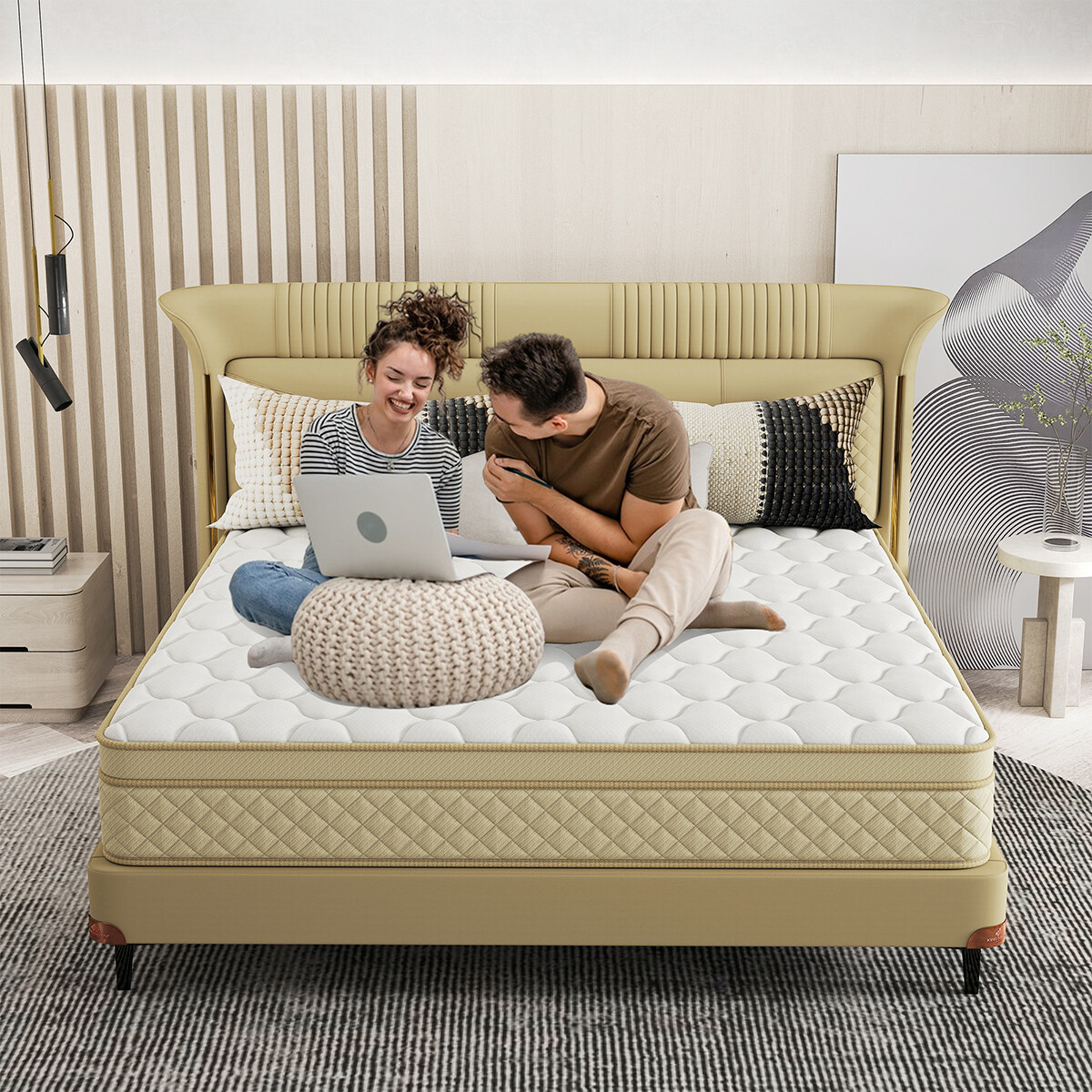 12″ 14″ Mattress Twin Full Queen King Gel Memory Foam Pocket Spring Bed In A Box