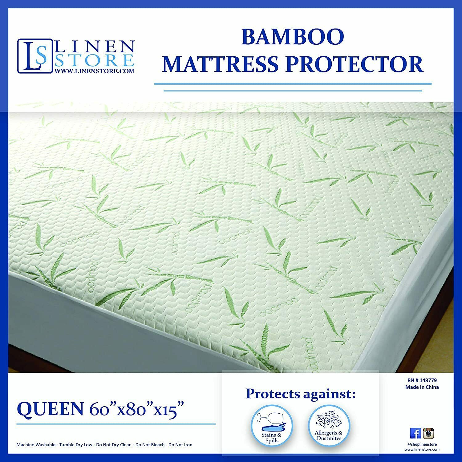 Premium Ultra Soft Bamboo Mattress Protector Water Resistant Breathable