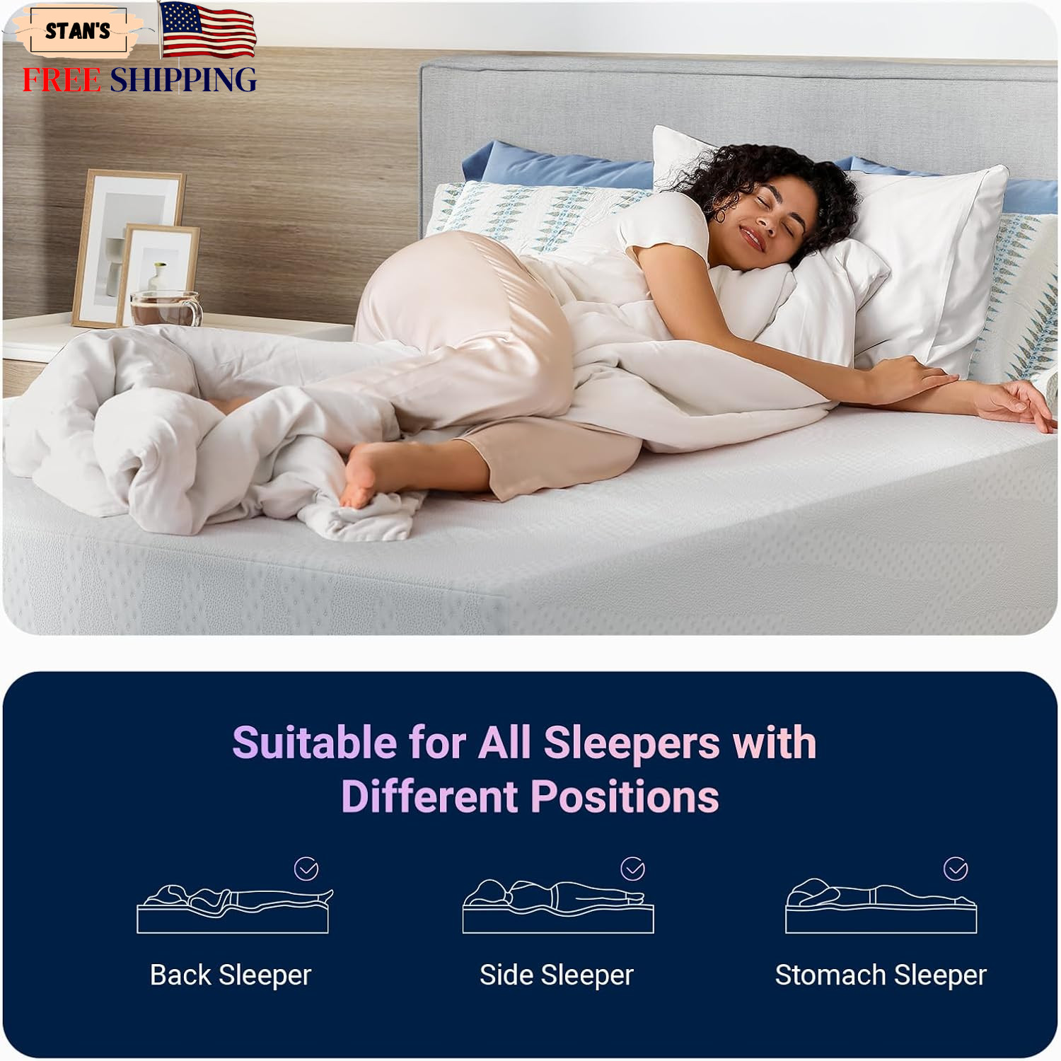 King Size Mattress 14 Inch King Mattresses with Gel Memory Foam for Cool Night &