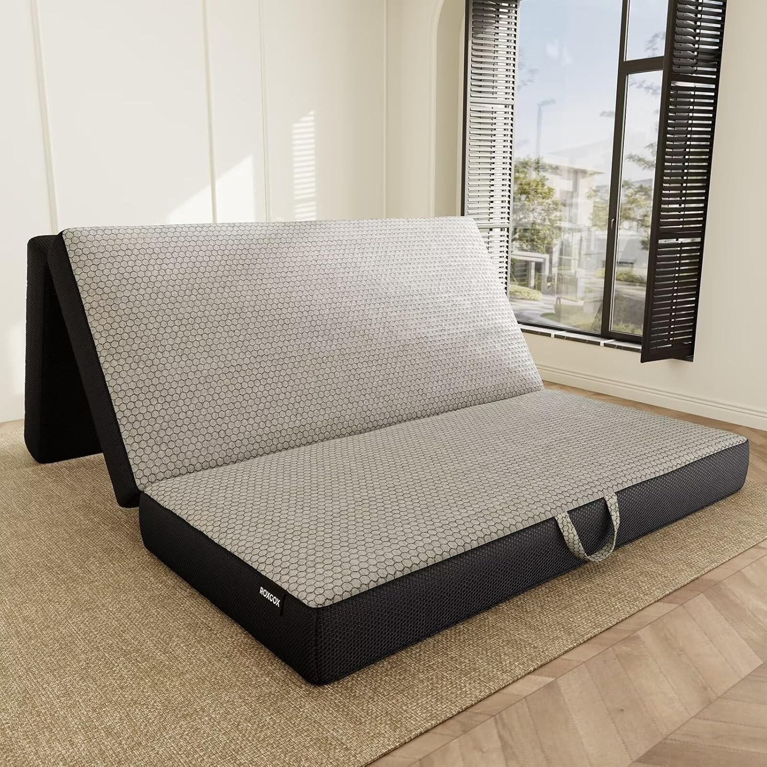 Memory Foam Trifold Mattress, Full Portable Floor Bed 6 Inch, Foldable Mat with