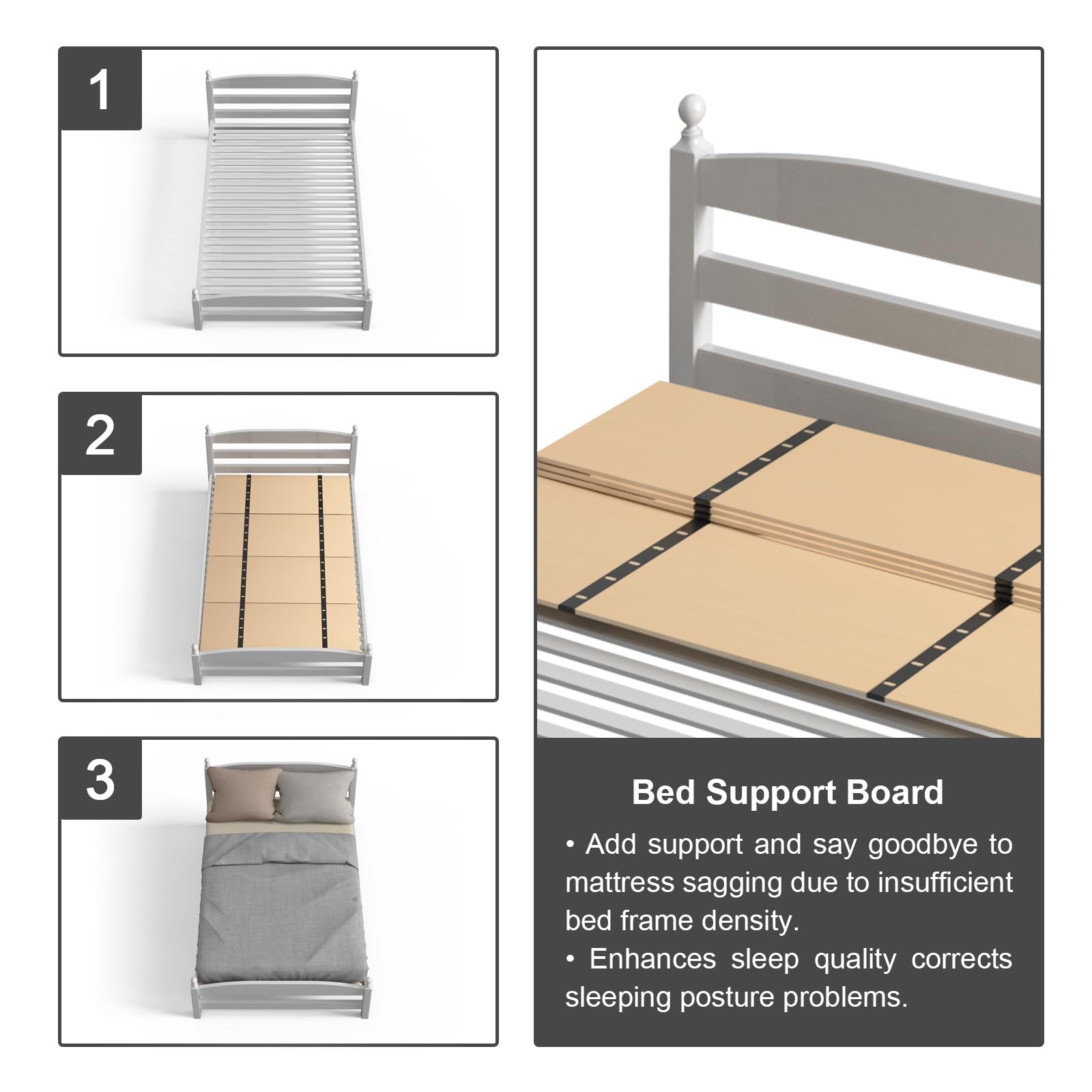 Imperius Mattress Support Wooden Bunkie Board/Bed Slats/Queen Bed Board Under…