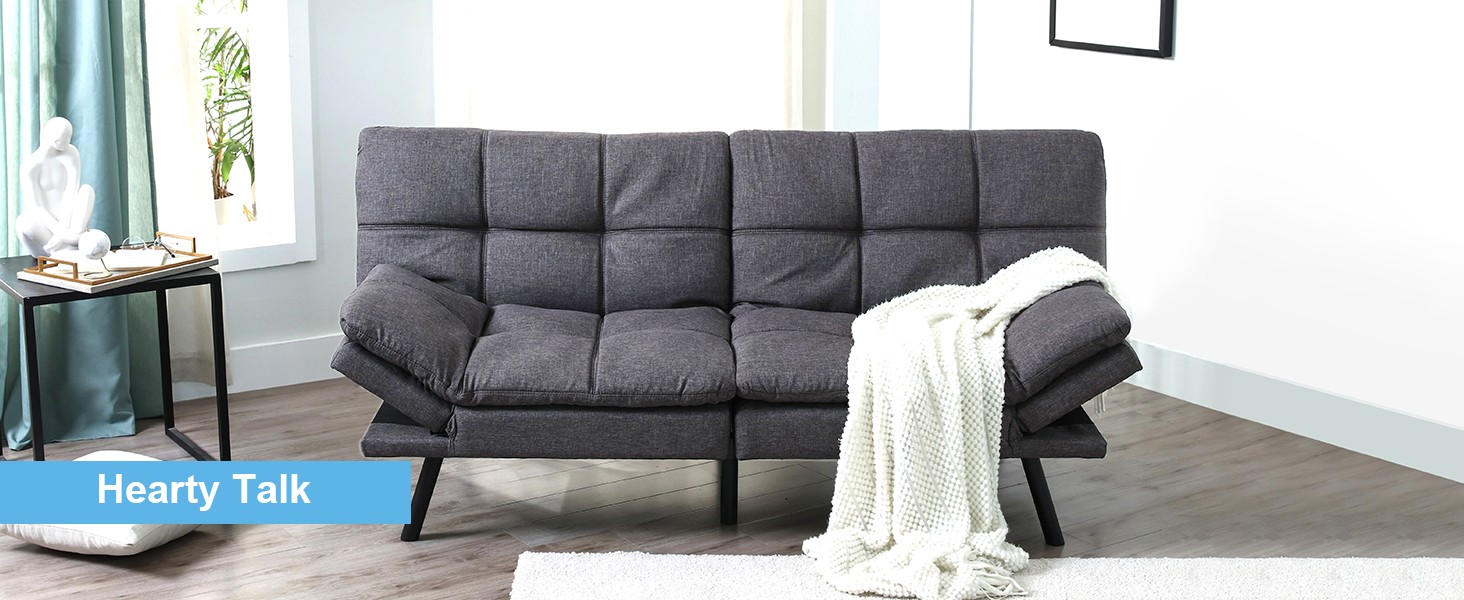 Futon Sofa Bed Convertible Memory Fo Couch Bed, Modern Sleeper