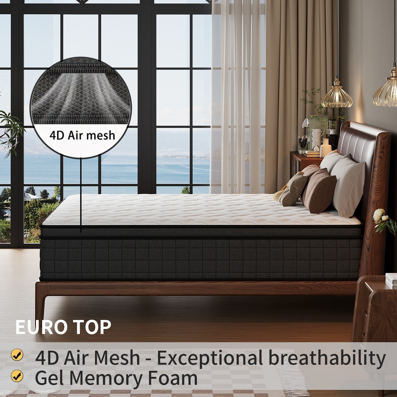 10″12″Twin Full Queen King Size Gel Memory Foam Mattress in a Box, Made in USA