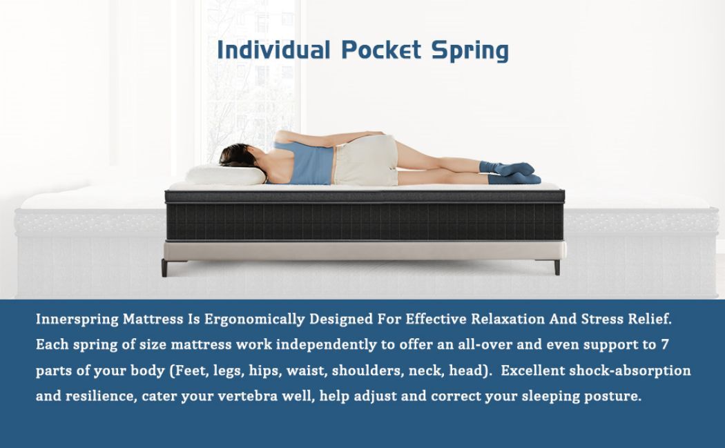 14″/12″ Twin Full Queen King Size Mattress in A Box Innerspring Luxury Foam Bed
