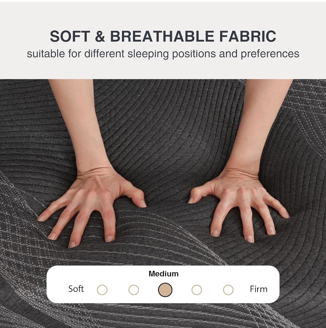 Queen Size Mattress, 10 Inch Gel Memory Foam, Cooling & Back Pain Relief, Certip