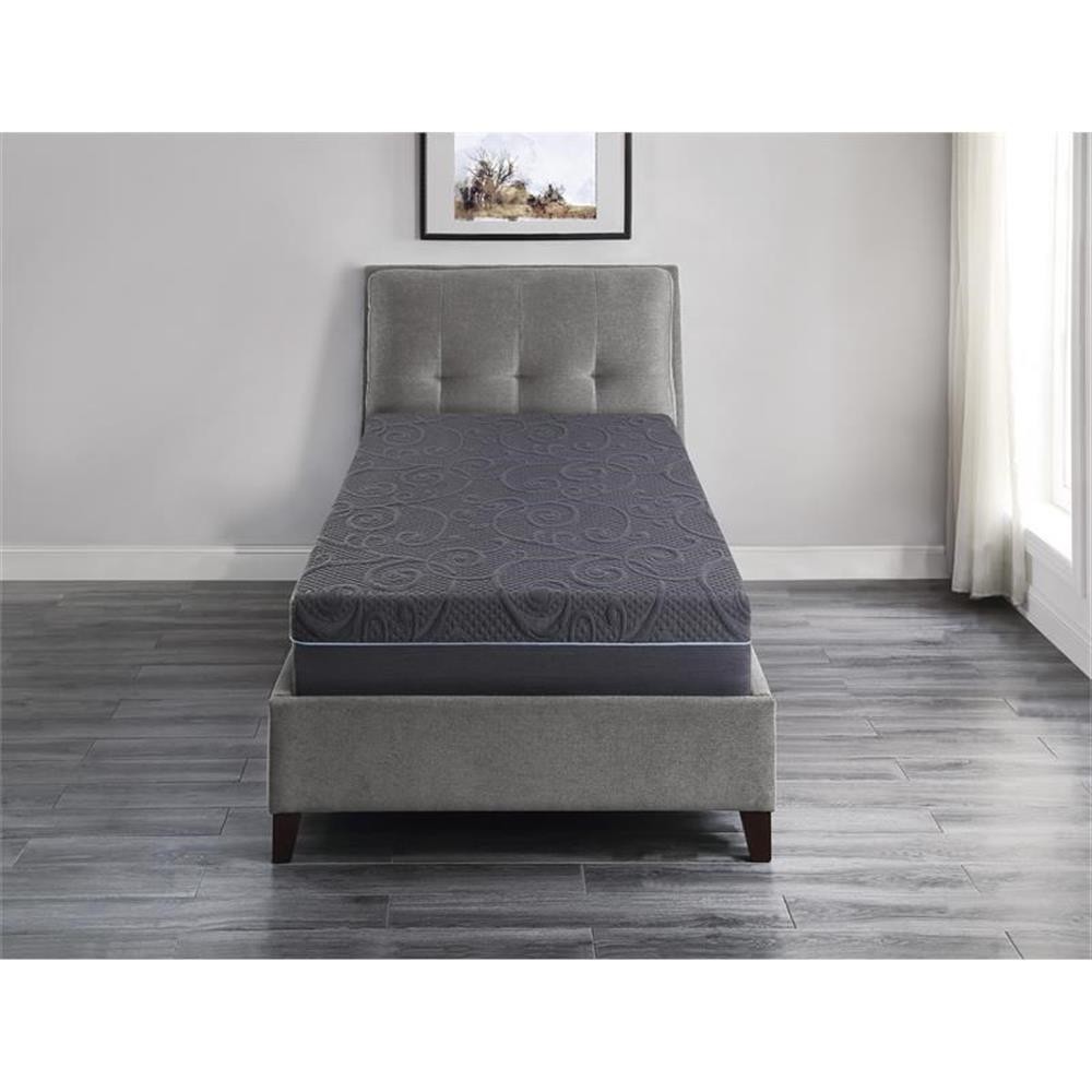 Lexicon Homelegance Bedding 11″ Fabric Twin Gel Memory Hybrid Mattress in Gray