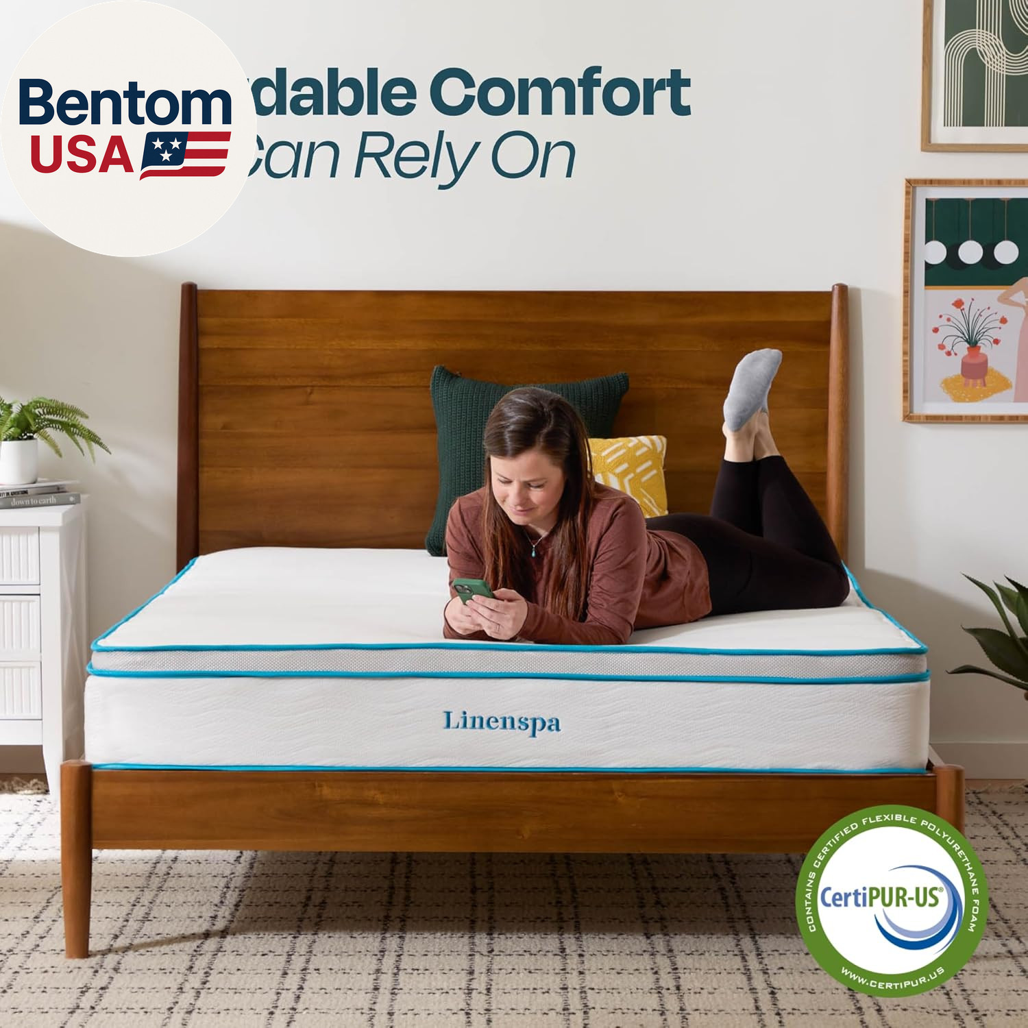 10 Inch Memory Foam and Spring Hybrid Mattress – Medium Feel – Bed in a Box – Qu