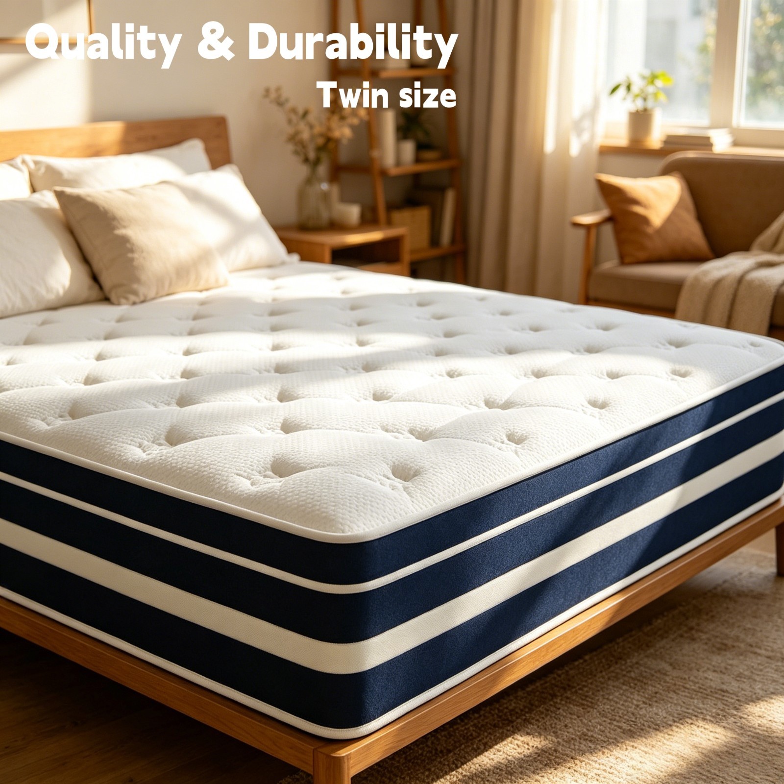 10″ Hybrid Mattress in a Box Twin Size Gel Memory Foam Pocket Spring 75×39×10”