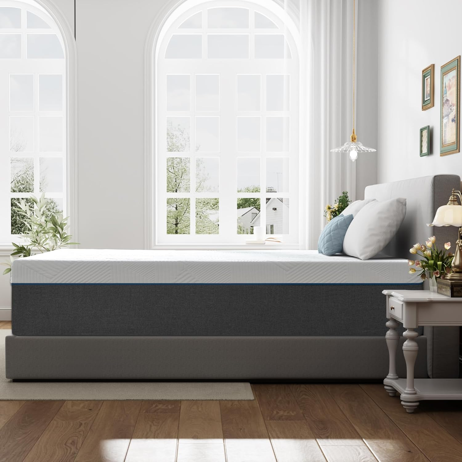 12″ Memory Foam Mattress in a Box – Medium Firm, Pressure Relief, Dark Gray