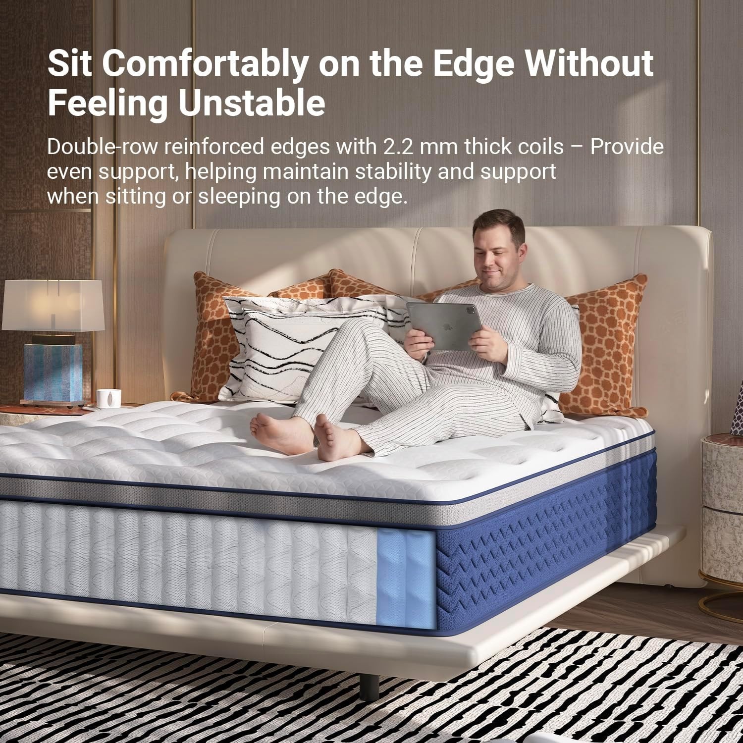 Queen Size Mattress 12 Inch, Hybrid Queen Mattress in a Box, Fiberglass-Free …