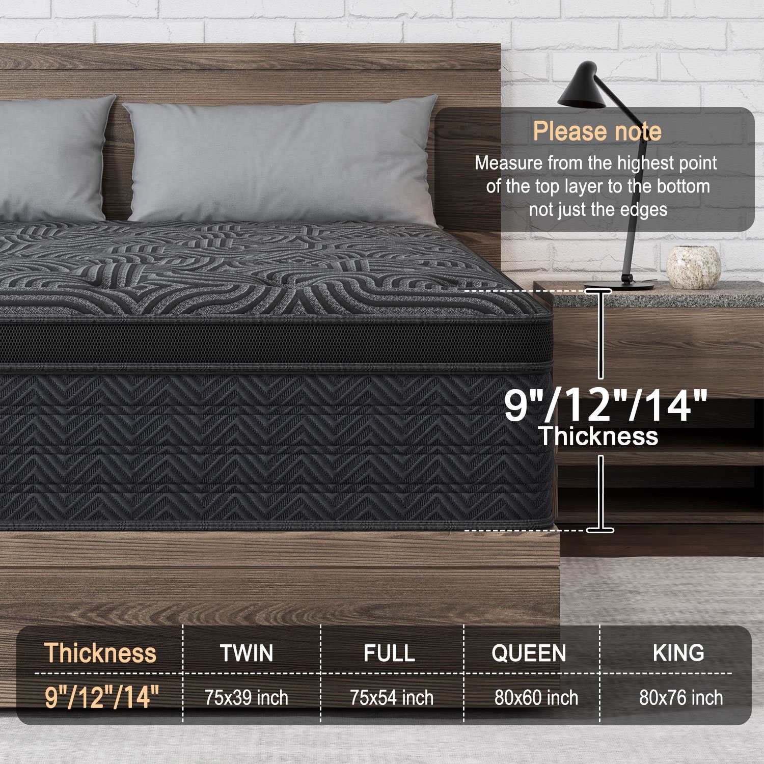 9″ 12″ Twin Full Queen King Size Mattress in a Box Hybrid Spring Gel Memory Foam