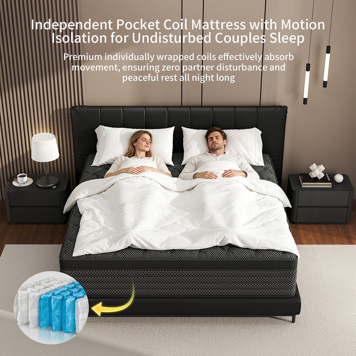 8″/12″/14″ Gel Memory Foam Pocket Spring Mattress in a Box Twin Full Queen King