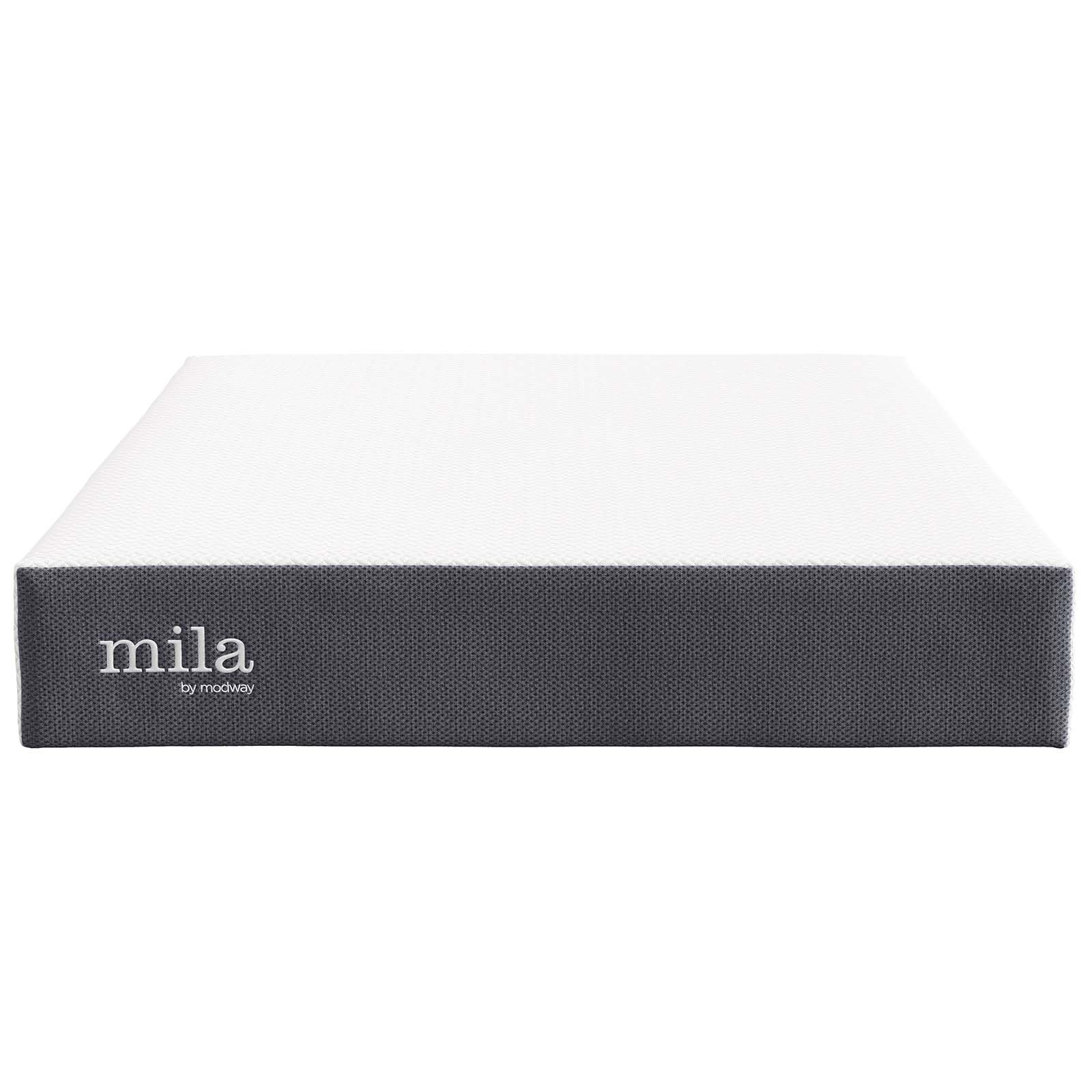 Modway Mila 10″ Full Modern Style Memory Foam Mattress in Gray Finish