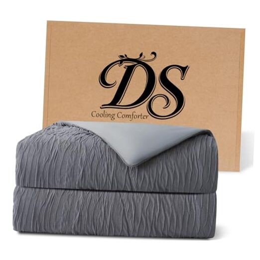 Cooling Comforter for Hot Sleepers Full/Queen Full / Queen (90″x90″) Dark Grey