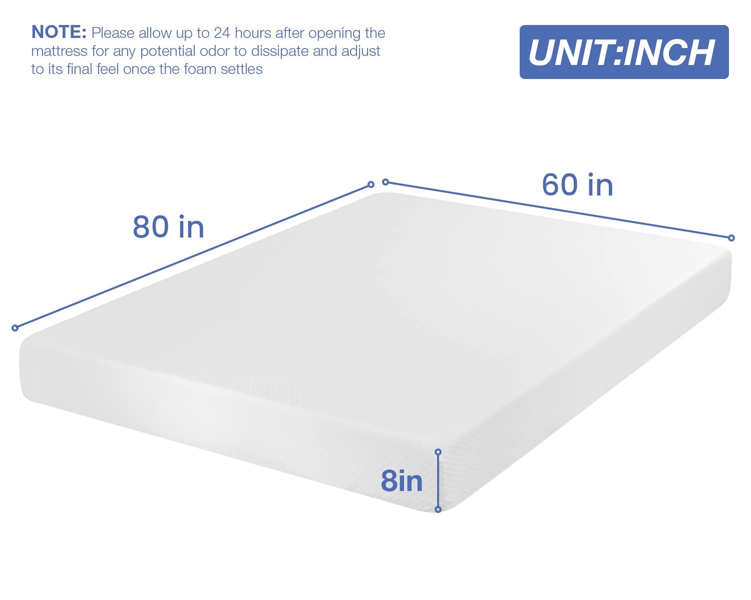 FDW | 8 Inch Queen Mattress | Medium Firm | Gel Memory Foam Mattress | White …