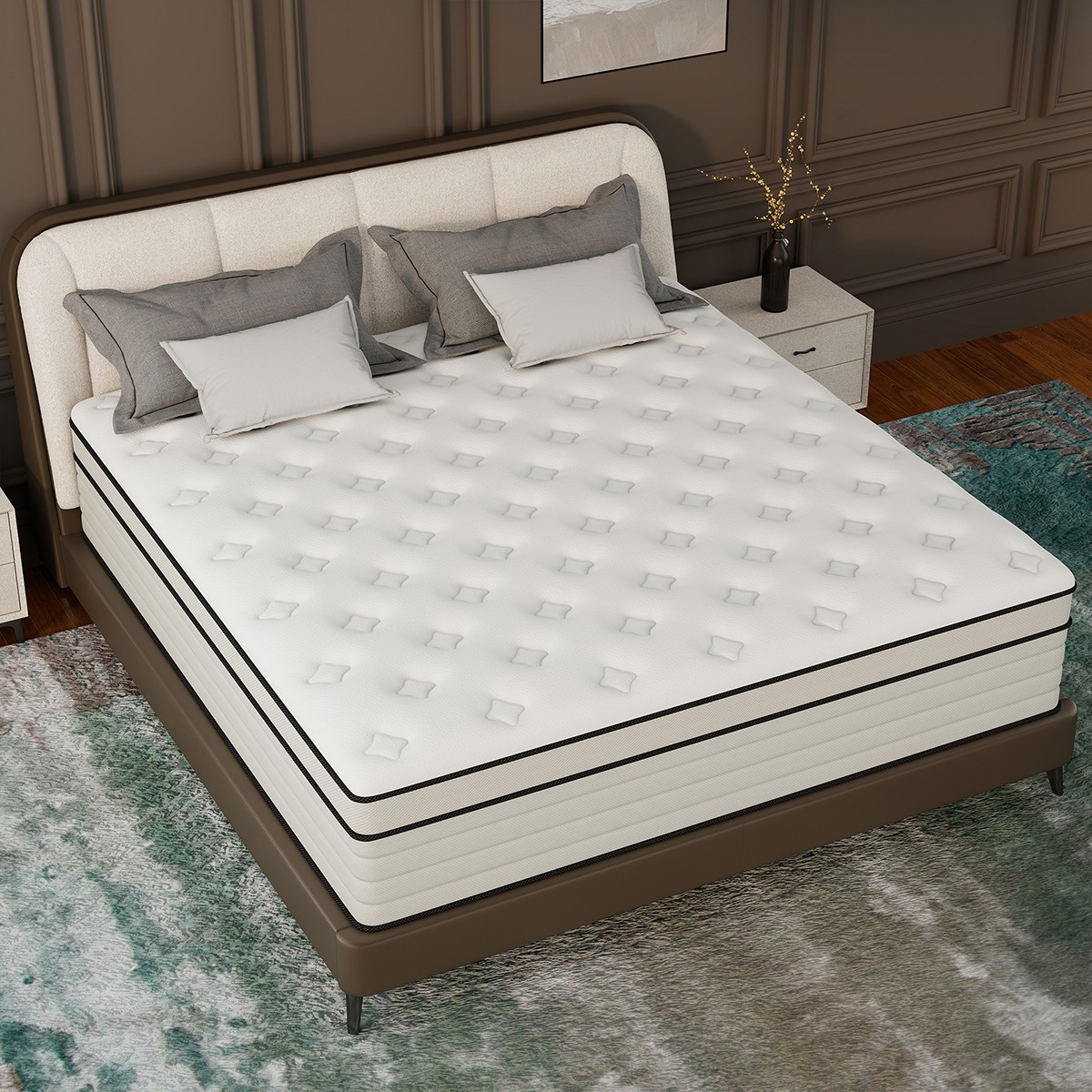 12″ 14″ Mattress Gel Memory Foam Hybrid Spring Twin Full Queen King Bed in a Box