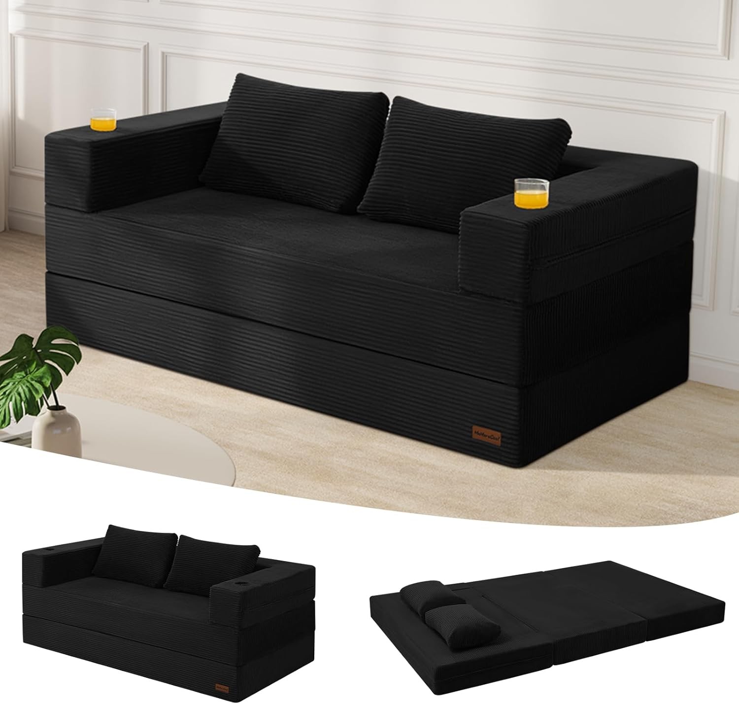 Bla Futon Couch Convertible Sofa Bed Queen, Folding Floor