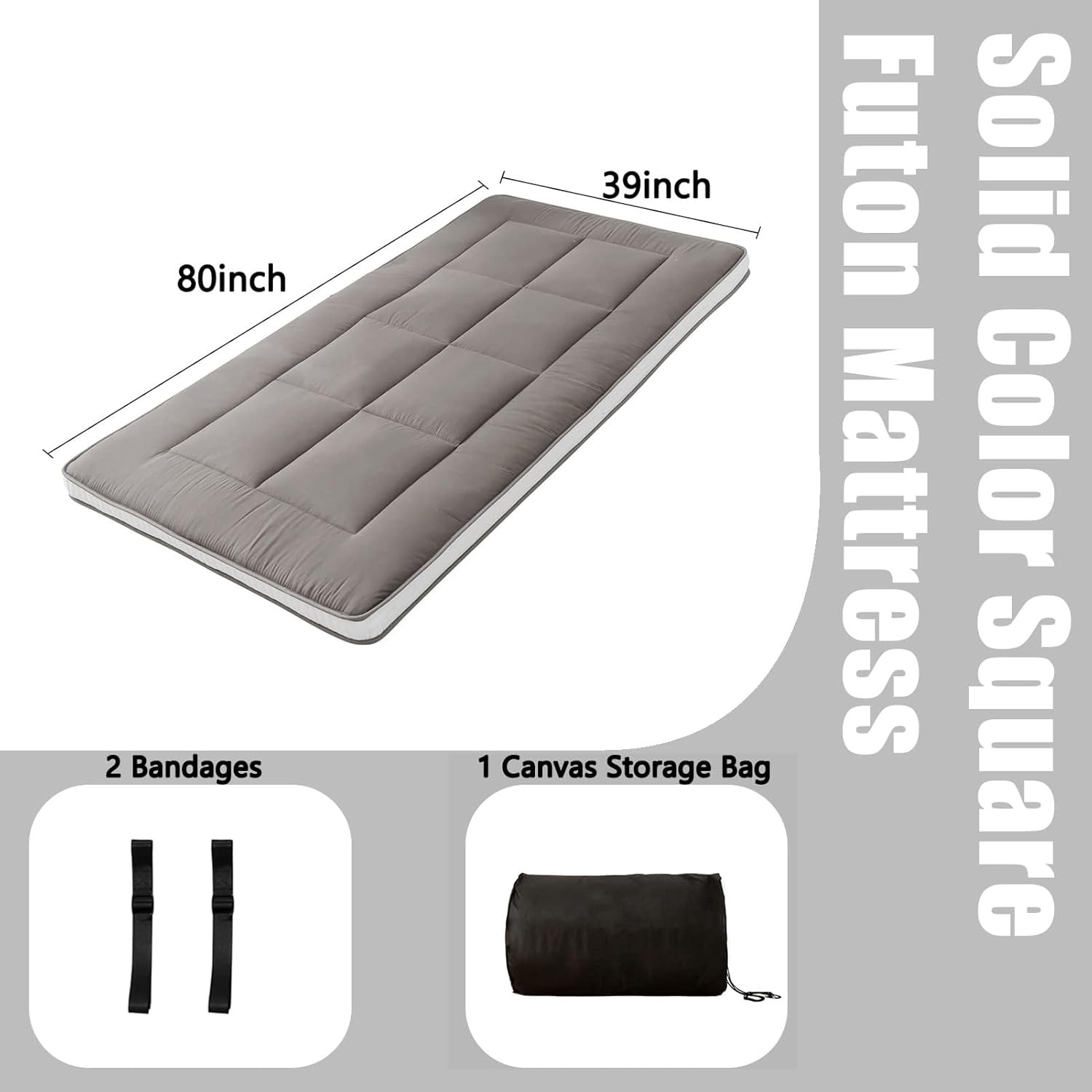 Futon Mattress, Padded Japanese Floor Mattress Quilted Mattress